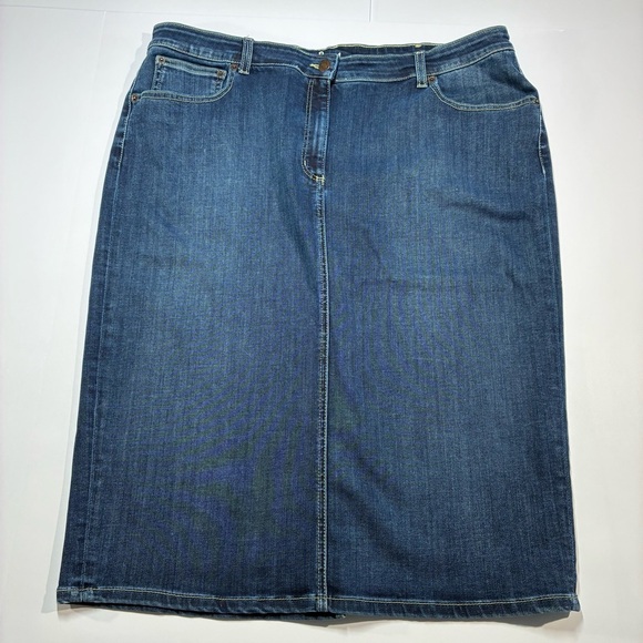 Boden Stretch Denim Skirt Women’s Size 16L Medium Wash - Picture 1 of 8